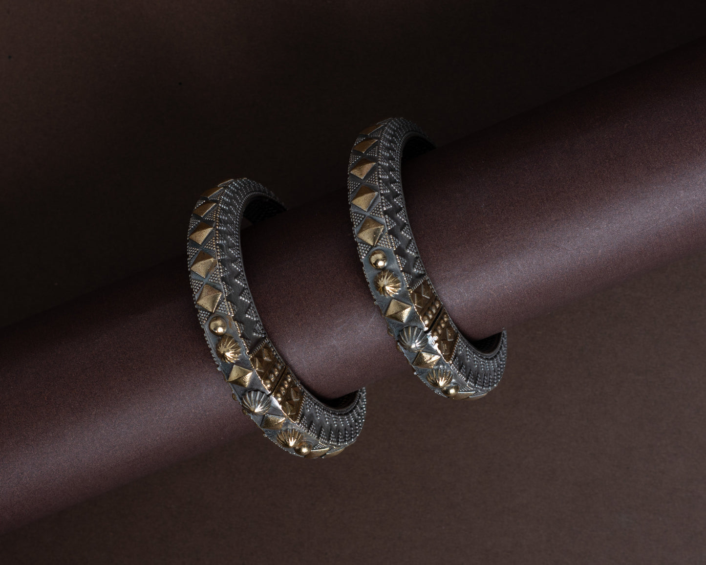 Vintage, Tribal inspired design german silver bangles by Tarana Accessories, handcrafted jewellery