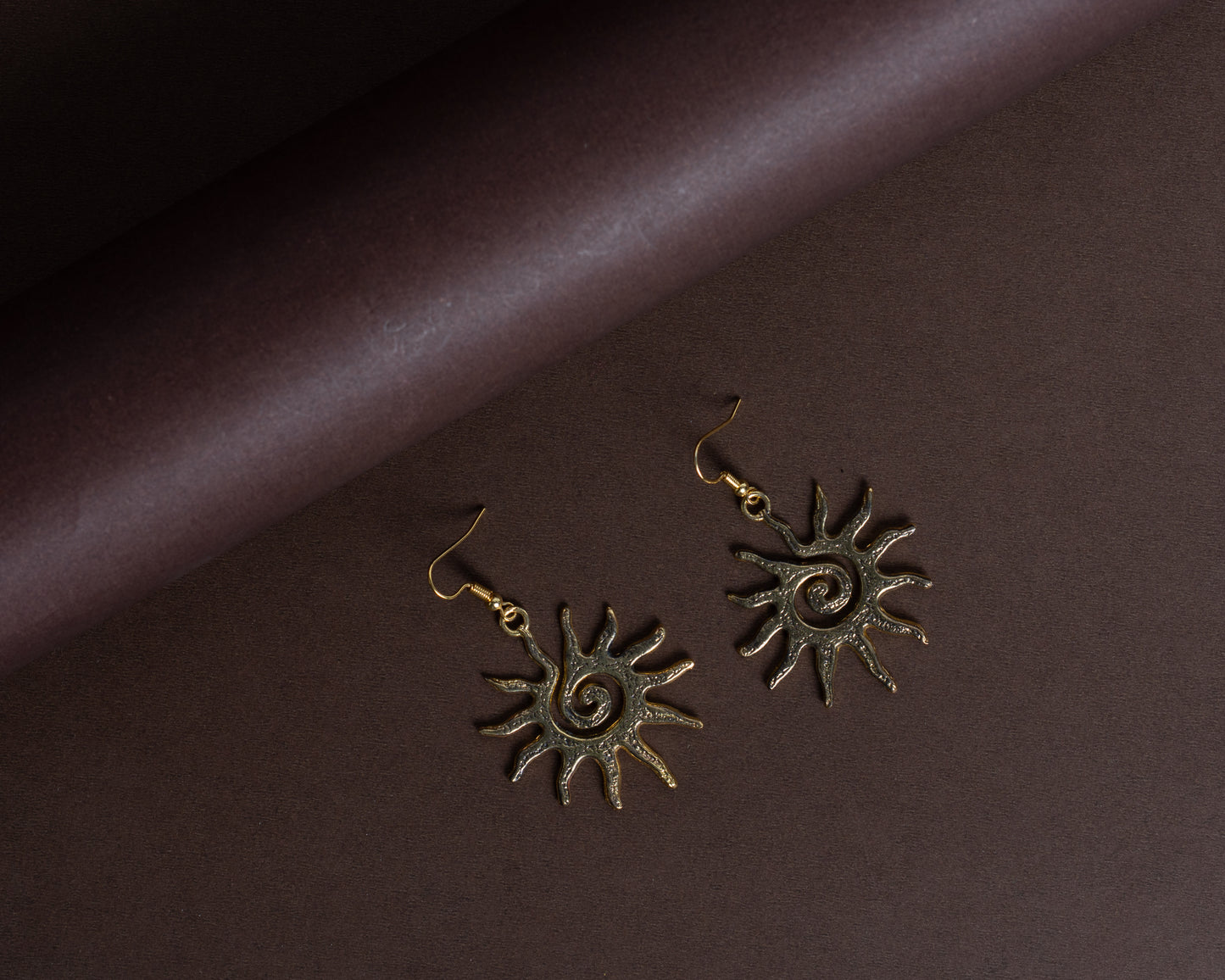 TAB00016 - vintage brass earrings by Tarana Accessories, handcrafted jewellery