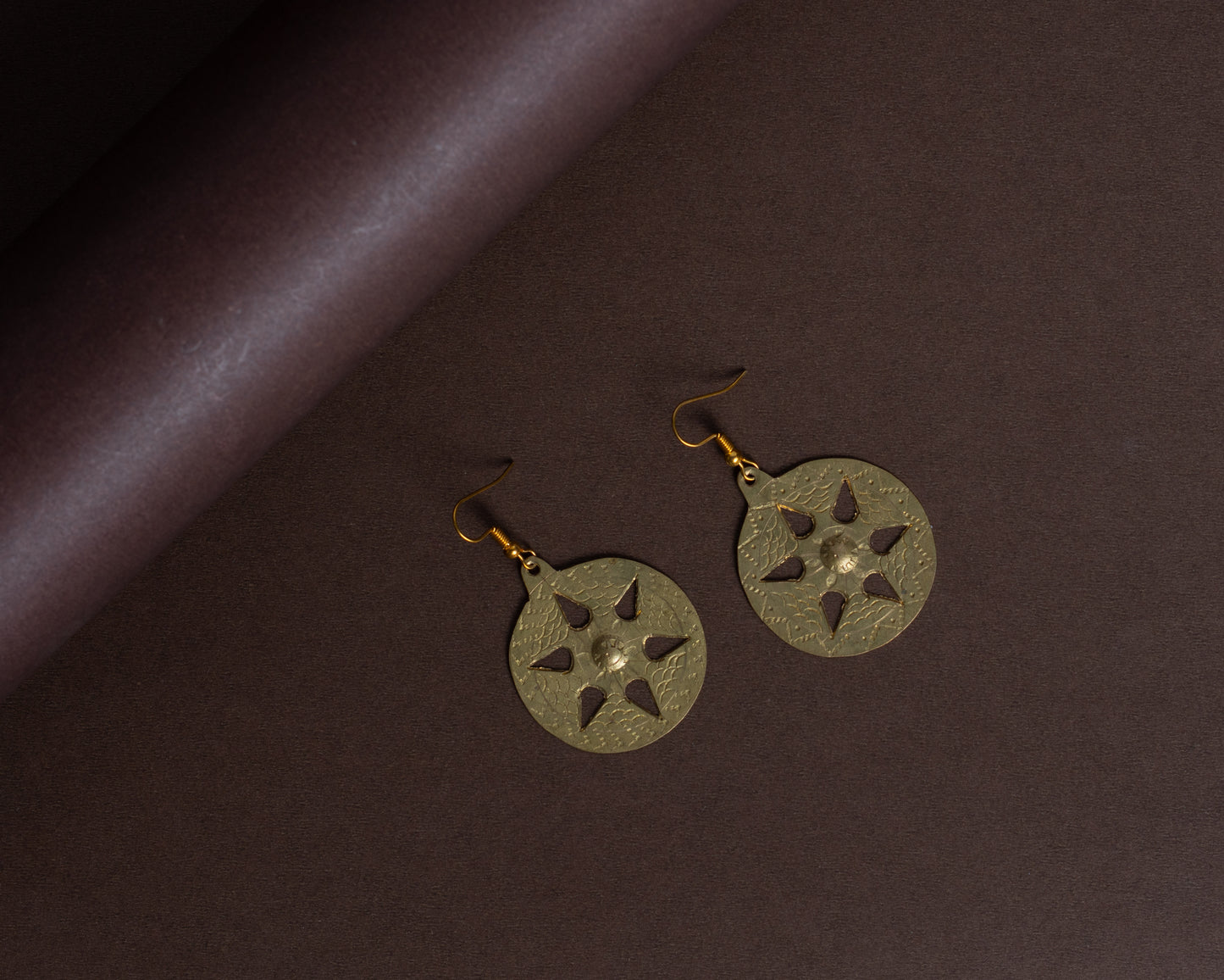 TAB00024 - vintage brass earrings by Tarana Accessories, handcrafted jewellery