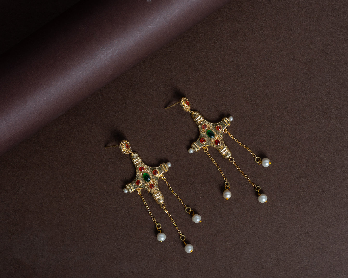 TAB00025 - vintage brass earrings by Tarana Accessories, handcrafted jewellery