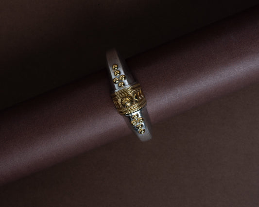 Tribal inspired vintage german silver bracelet by Tarana Accessories, handcrafted jewellery