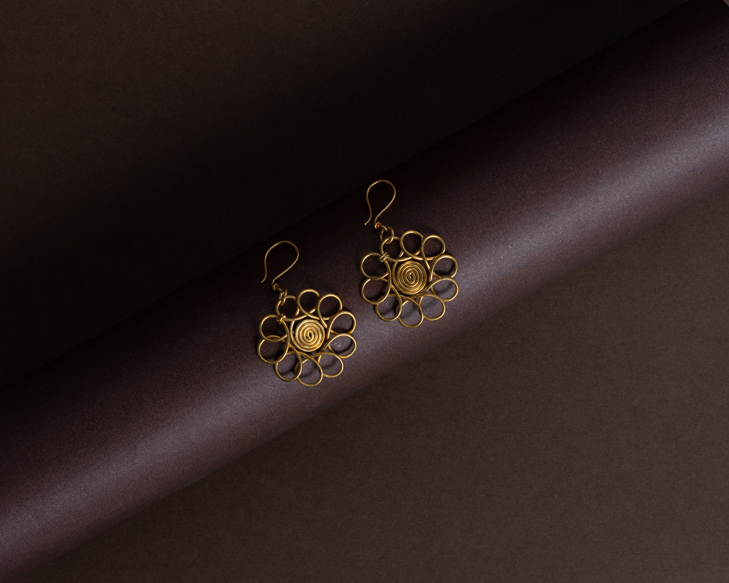 TAB00013 - vintage brass earrings by Tarana Accessories, handcrafted jewellery