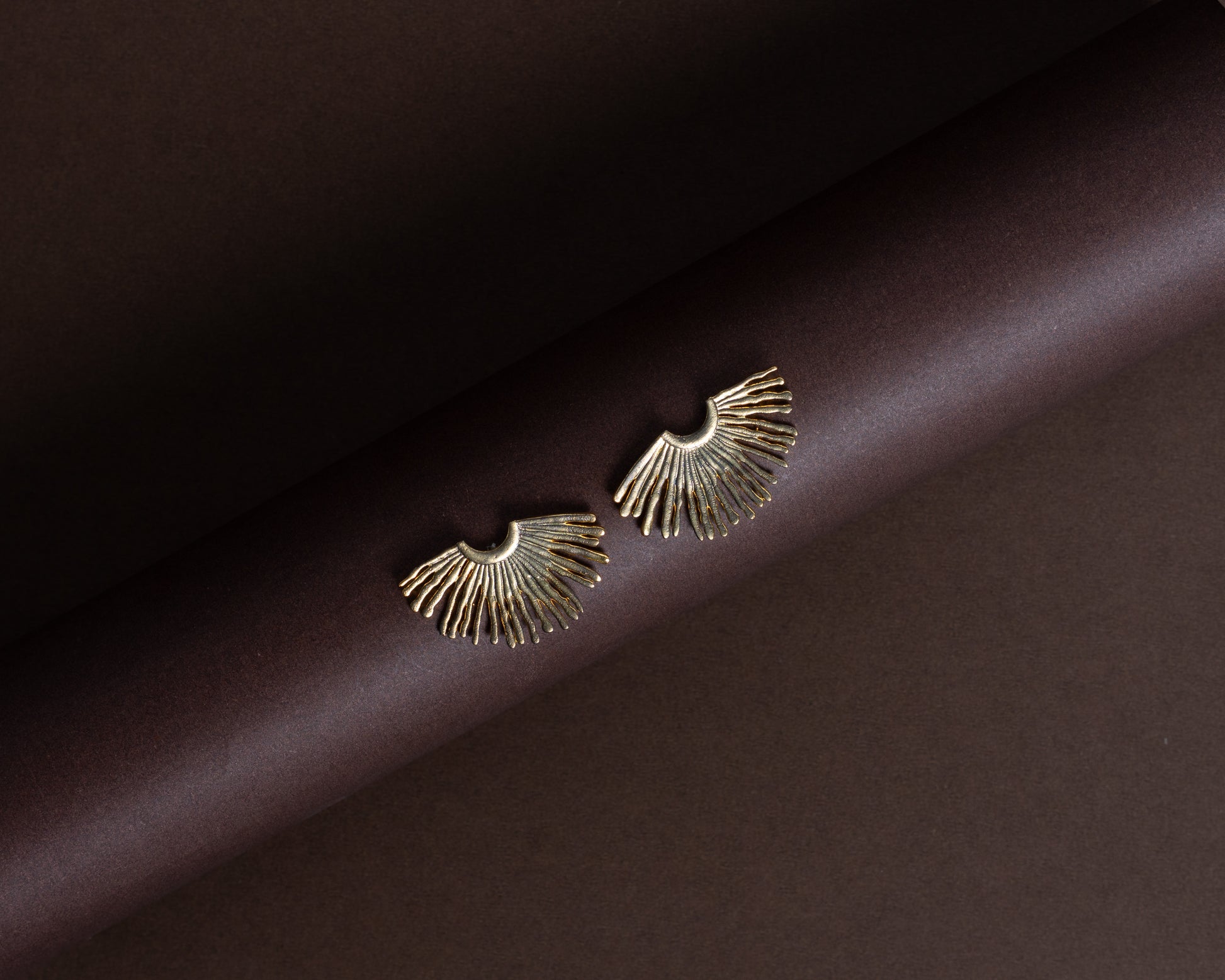 TAB00014 - vintage brass earrings by Tarana Accessories, handcrafted jewellery