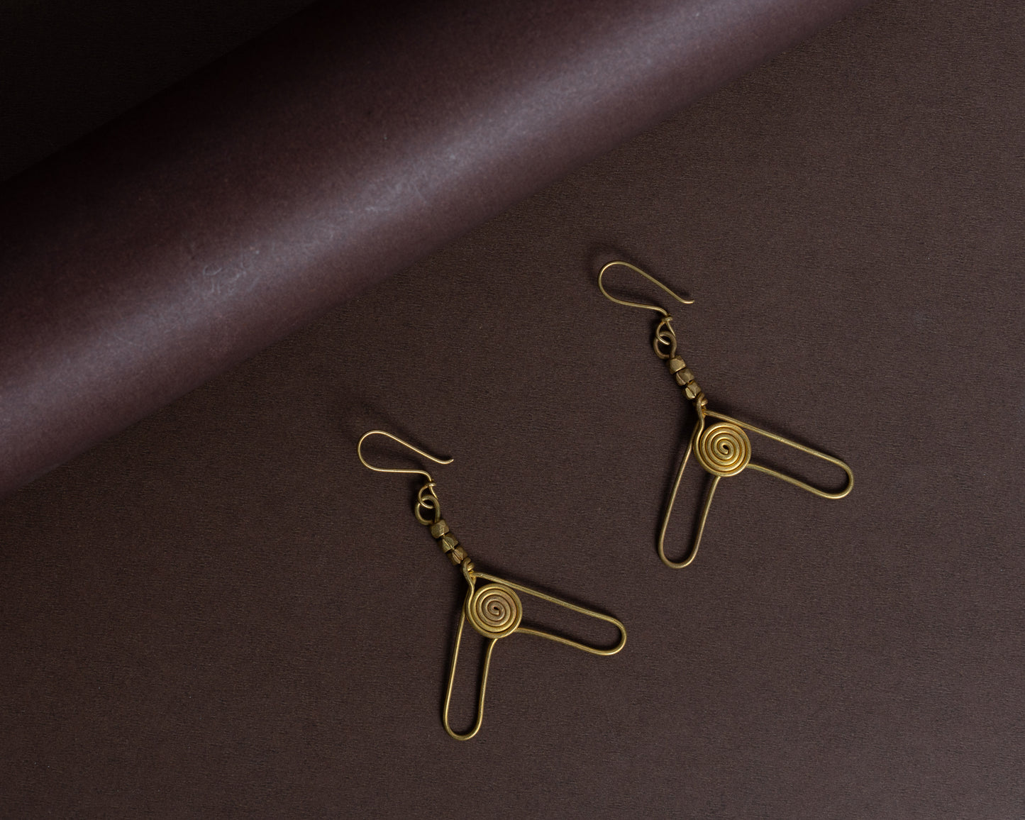 TAB00018 - vintage brass earrings by Tarana Accessories, handcrafted jewellery