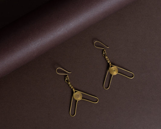 TAB00018 - vintage brass earrings by Tarana Accessories, handcrafted jewellery