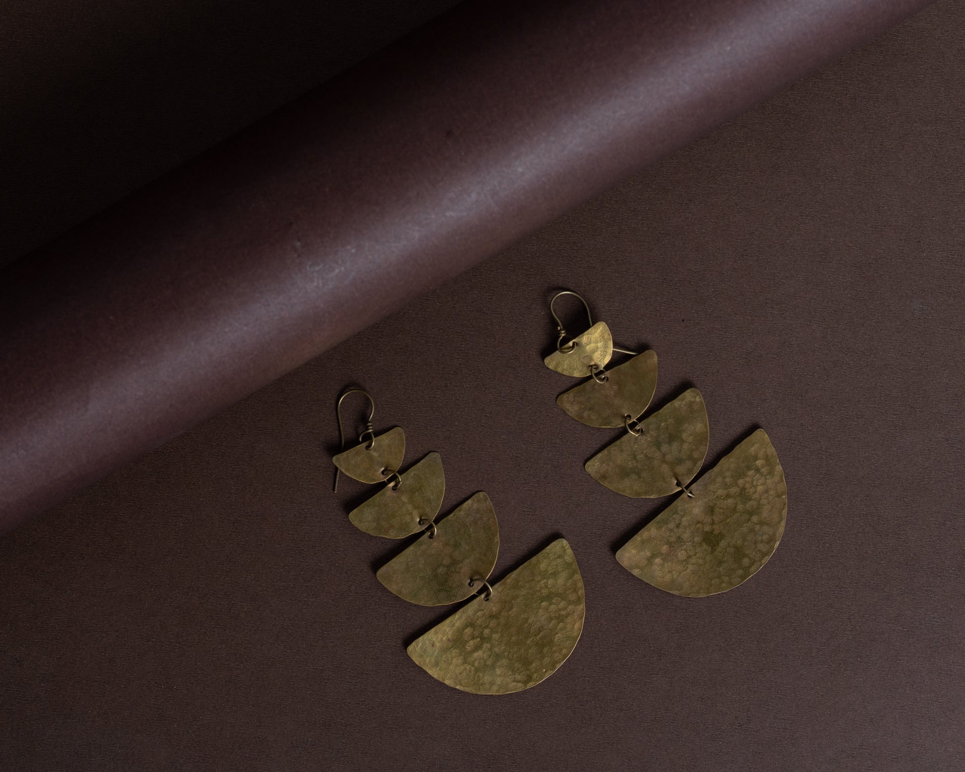 TAB00019 - vintage brass earrings by Tarana Accessories, handcrafted jewellery