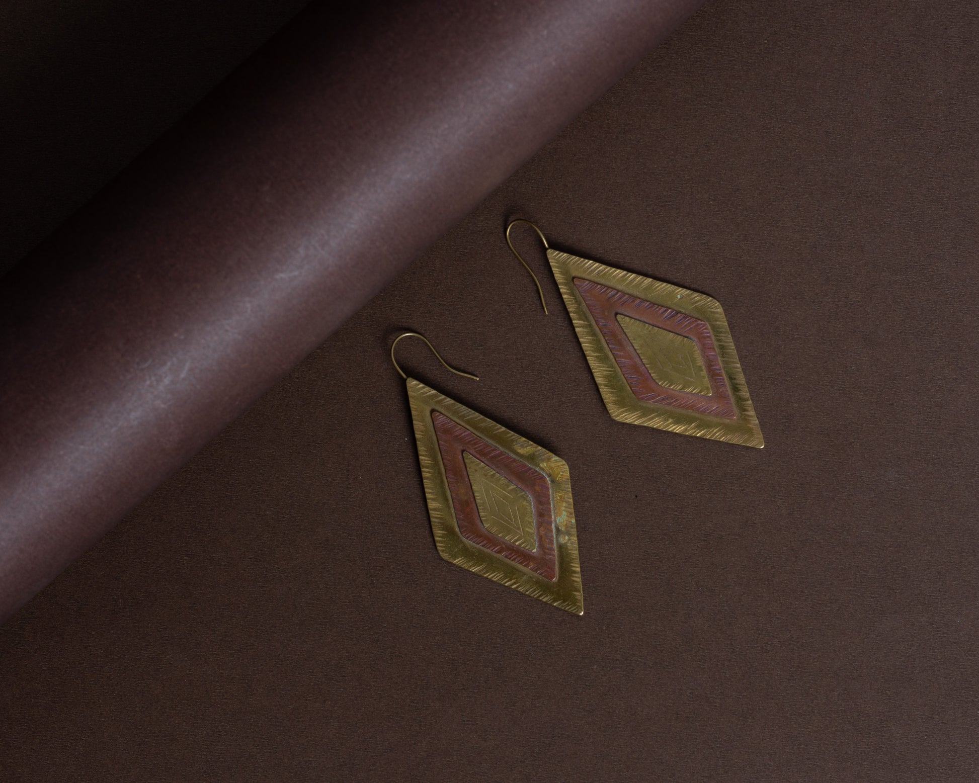 TAB00020 - vintage brass earrings by Tarana Accessories, handcrafted jewellery
