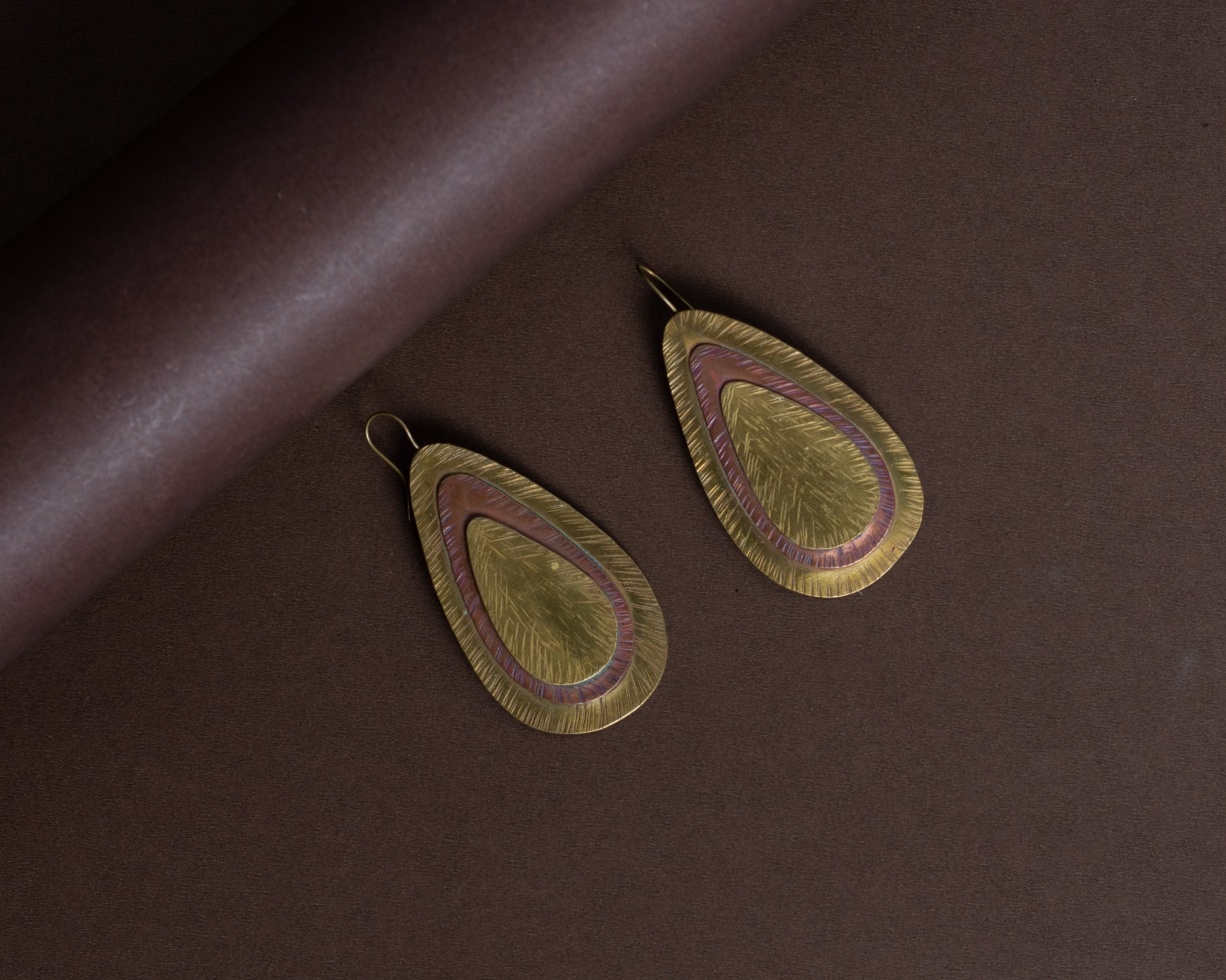 TAB00021 - vintage brass earrings by Tarana Accessories, handcrafted jewellery