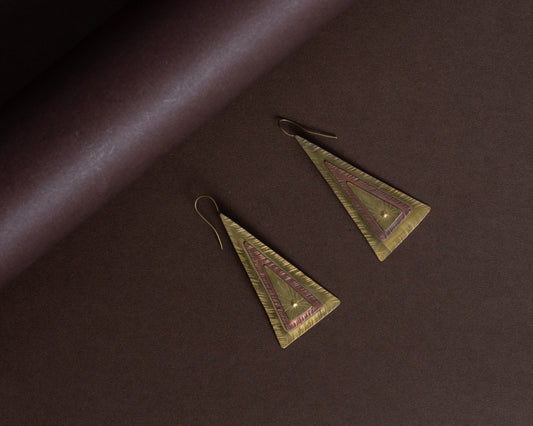 TAB00022 - vintage brass earrings by Tarana Accessories, handcrafted jewellery