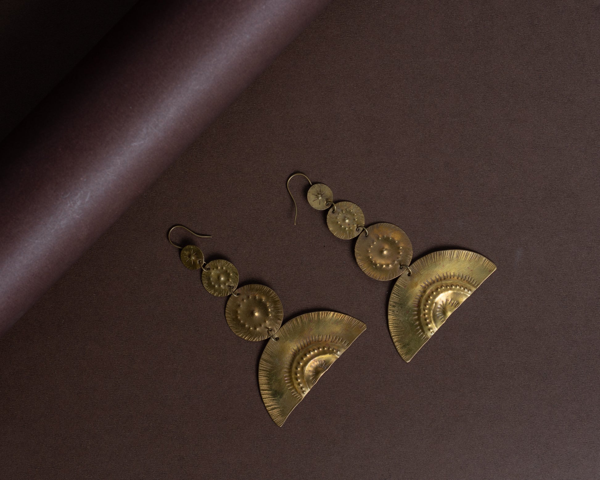TAB00023 - vintage brass earrings by Tarana Accessories, handcrafted jewellery