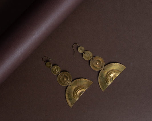 TAB00023 - vintage brass earrings by Tarana Accessories, handcrafted jewellery