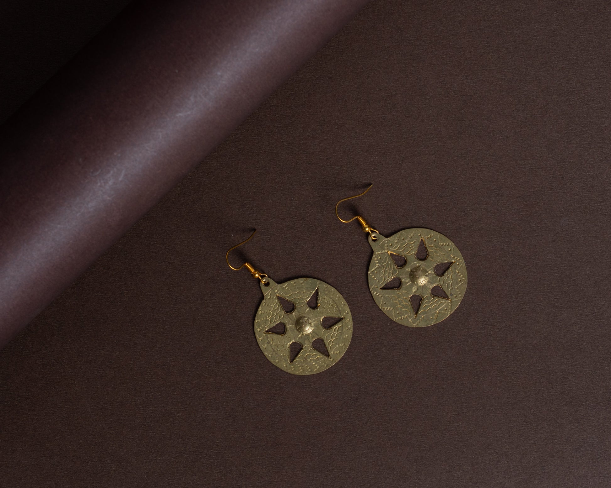 TAB00024 - vintage brass earrings by Tarana Accessories, handcrafted jewellery