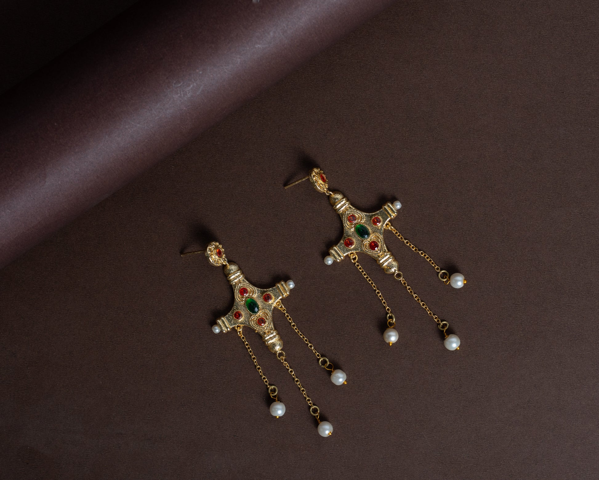 TAB00025 - vintage brass earrings by Tarana Accessories, handcrafted jewellery