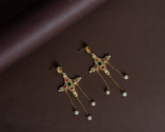 TAB00025 - vintage brass earrings by Tarana Accessories, handcrafted jewellery