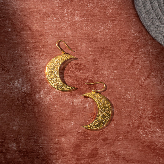 TAB00036 - vintage brass earrings by Tarana Accessories, handcrafted jewellery
